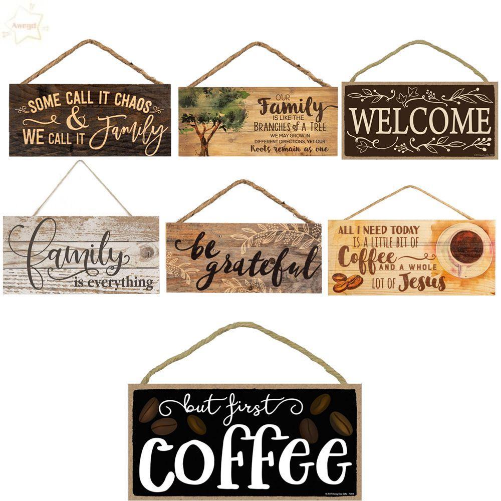 AWNGD Chào Mừng Ký Hiệu Treo Tường Nghệ Thuật Trang Trí Gia Đình Ngọt Ngào Trang Trí Tường Pediments Cửa Biển