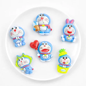 Set Charm Mèo Máy Doraemon xanh Cosplay Cute – 6 Charm Kawaii Trang Trí Dép Hot Trend
