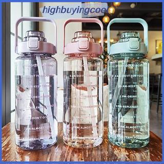 HCVN 2 Lít Bình Nước Có Ống Hút Nữ Bình Bé Gái Di Động Du Lịch Cốc Xe Đạp Tập Thể Dục Mùa Hè Bình Nước Lạnh Có Dấu Thời Gian HOT