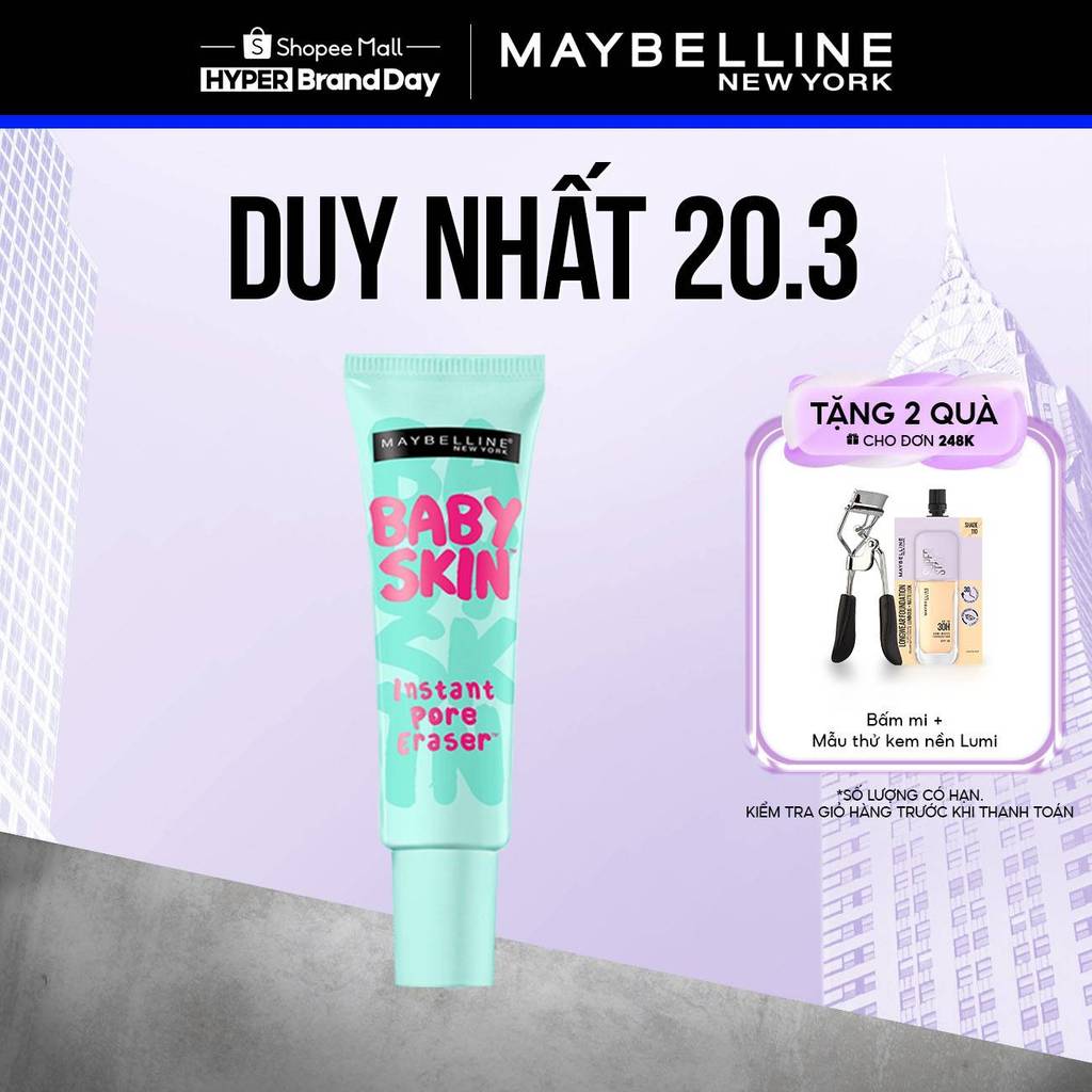 Kem lót mịn da che khuyết điểm Maybelline New York Baby Skin Pore Eraser Primer 22ml