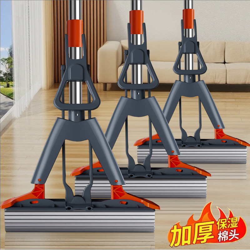 Cây lau nhà đầu xốp bông cotton dày, vắt nửa lạnh, không tay cầm, dùng cho gia đình