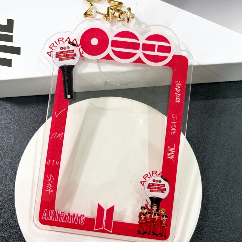 Kpop Idol BTS ARIRANG Hộp đựng thẻ ảnh Acrylic Móc khóa móc khóa