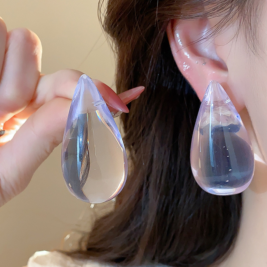 Bông tai giọt nước acrylic thời trang, đơn giản, phù hợp nhiều dịp