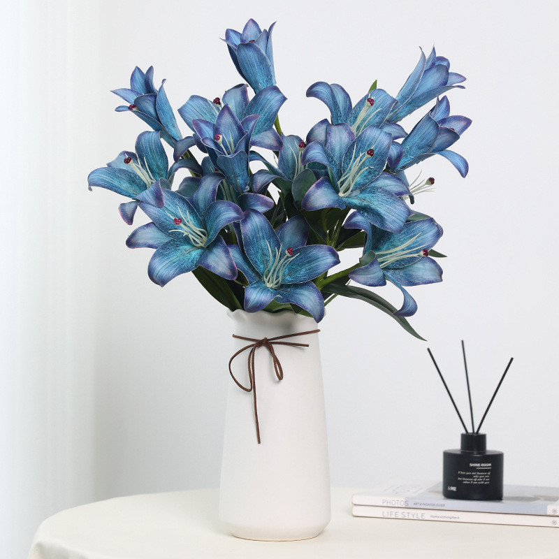 [Sẵn Sàng] Hoa Ly Giả Phong Cách Phục Hưng Châu Âu 70cm (3 Đầu Hoa) Hoa Lụa Cao Cấp Decor Phòng Khách Bàn Ăn Sang Trọng Phụ Kiện Chụp Ảnh (1 Cành)