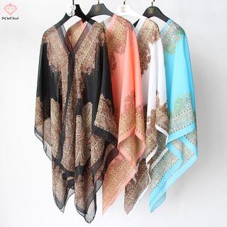 Khăn choàng thời trang chống nắng đi biển, dáng rộng có nút buộc
