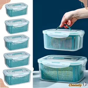 Thùng đựng rau củ có giá rẻ, Hộp đựng trái cây chống rò rỉ hai lớp, Di động có nắp đậy Hộp đựng thực phẩm bằng nhựa Nhà bếp