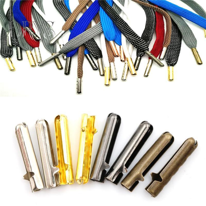 (TFT) 50 Chiếc Đầu Dây Giày Aglets DIY Dây Giày Sửa Chữa Đầu Ren Dây Kẹp Đầu MỚI