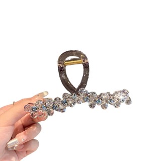 Kẹp tóc cá mập nữ cao cấp với pha lê sang trọng, phù hợp cho kiểu tóc đuôi ngựa thanh lịch và retro