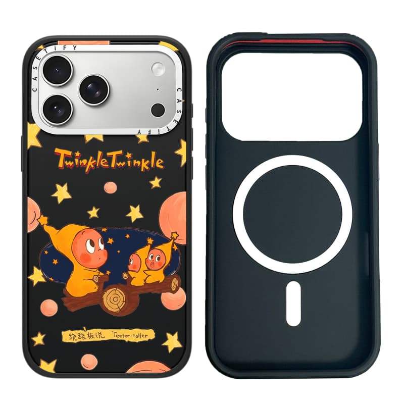 CASECASE X Twinkle Twinkle Ốp Lưng Máy Ảnh Màu Trắng Vòng Phiên Bản Mờ Đen Cứng Hút Từ Tính Tác Động Dành Cho Apple IPhone 13 14 15 16 17 Pro Max Air Plus Có Hộp