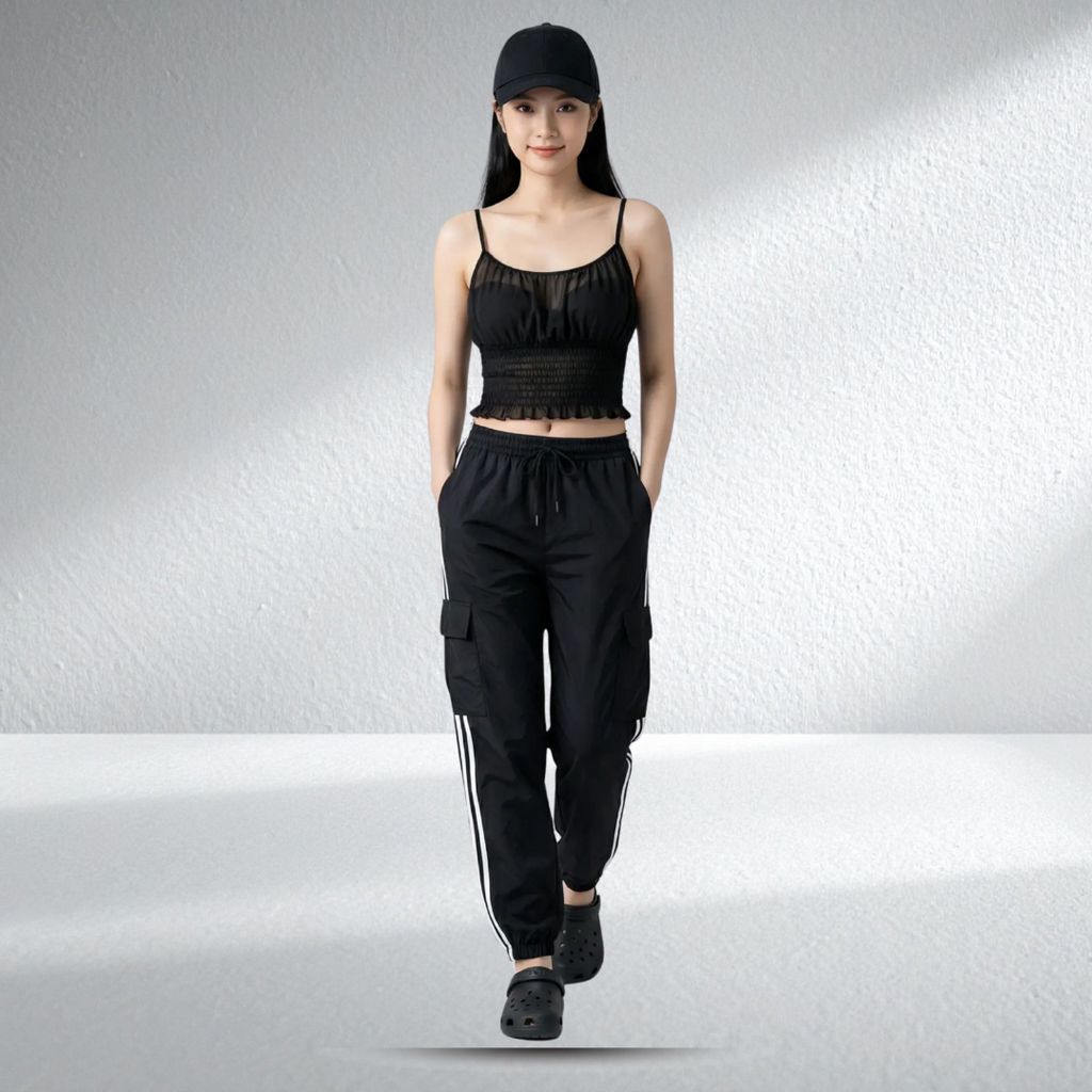 Áo Croptop Nữ Xếp Li Dây Đeo Mảnh