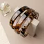 EDIWANY Da Báo Tóc Hoop, Chống Trơn Trượt Răng Rùa Nữ Headband, Retro Tạo Kiểu Tóc Acetate Hairband Phụ Kiện Nữ