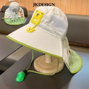 JKDESIGN Mũ ngư dân, Mũ chống nắng vành rộng in hình hoạt hình, Lưới chống nắng nhanh khô Mũ đi biển Quà tặng