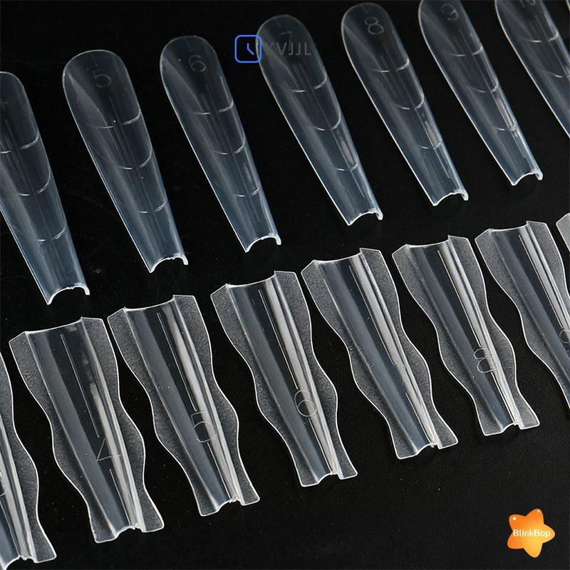 [KvJJL-t] 60 Chiếc Sandwich Dual Nail Form Quan Tài Hạnh Nhân Móng Tay Mẫu 15 Kích Thước Có Thể Tái Sử Dụng Trên Đáy Hình Thức Móng Tay Nghệ Thuật Nối Dài Top Khuôn Đáy Khuôn Mới