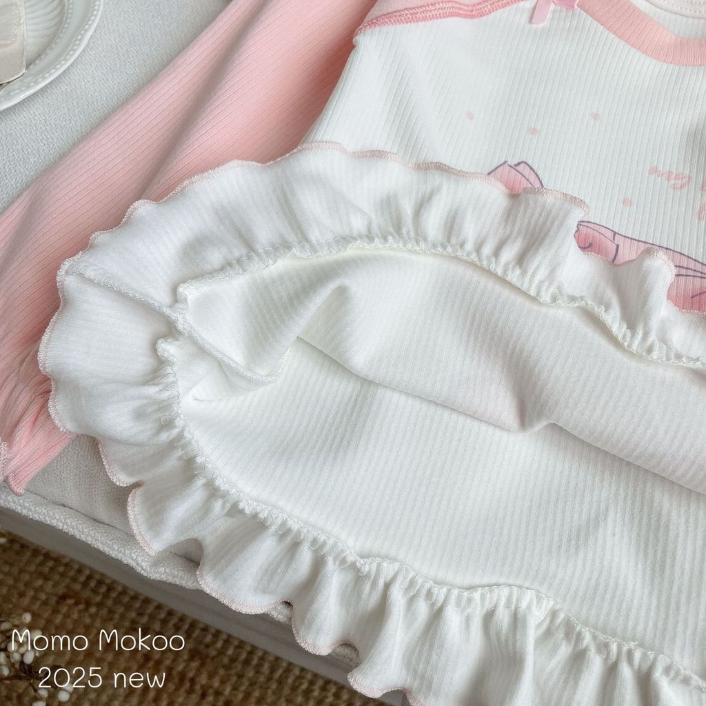 Bé Gái Dài Tay Quần Loungewear Đức Nhung Mỏng Hố Dải Hoạt Hình Bộ Đồ Ngủ 100-140 Kích Thước IFQ3