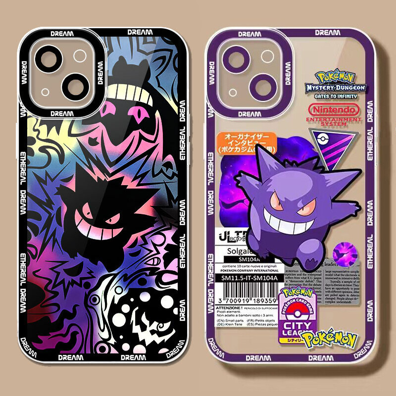 Ốp Điện Thoại Pokemon Gengar Pikachu Cho Samsung Galaxy S26 Plus Ultra A57 A17 5G S23 S24 S25 Ultra FE Vỏ Hoạt Hình Anime Chống Sốc TPU Thời Trang Chất Lượng Cao Trong Suốt
