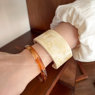 Vòng tay hình học vintage acetate và acrylic, phù hợp phụ nữ mùa hè, quà tặng bạn bè