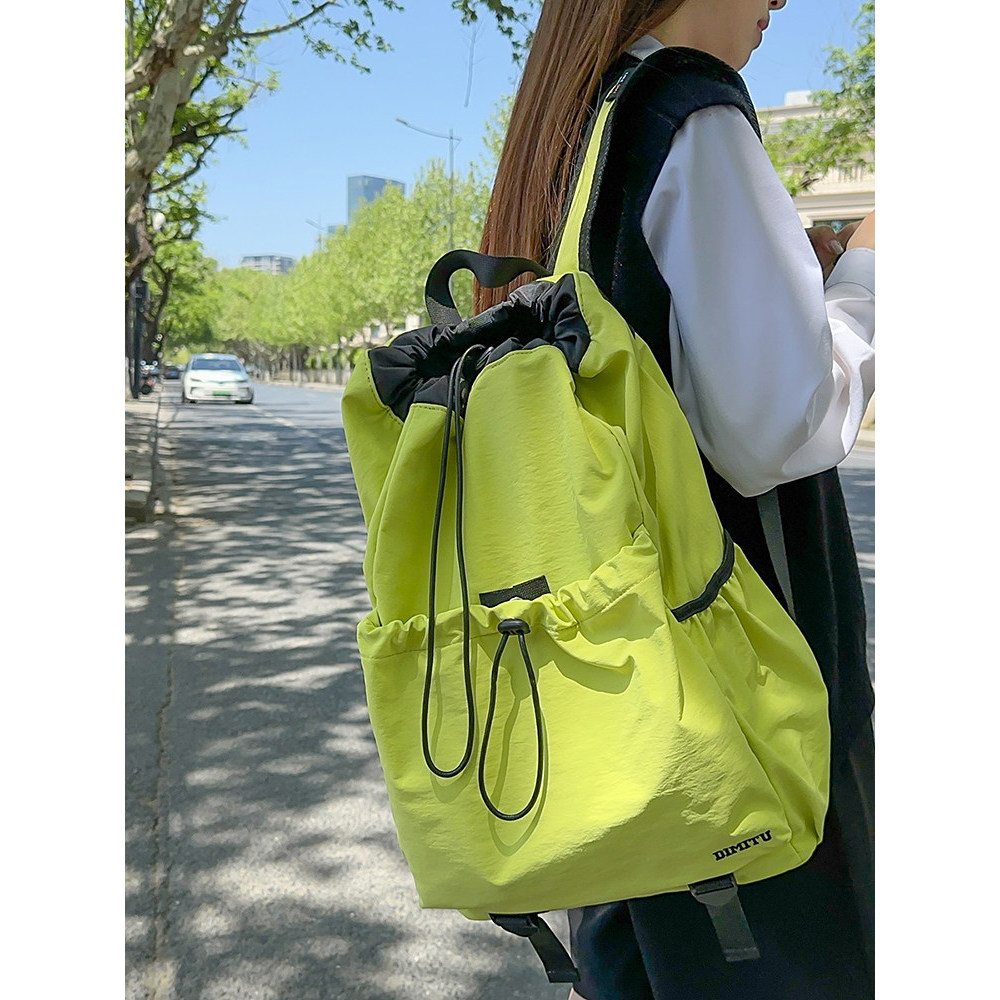 Mùa Hè Sản Phẩm Mới Ngoài Trời Cầu Lông Thể Thao Ba Lô Nữ Thiết Kế Dây Rút Schoolbag Nữ Du Lịch Ba Lô