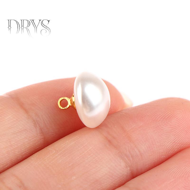 TFT 10mm/12mm - 10 cái nút áo hình nấm nhựa, bán nguyệt màu ngọc trai, dùng để trang trí và DIY