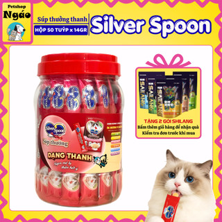 [HỘP 50 THANH] Súp thưởng Silver Spoon dạng thanh cho mèo (THANH 14g) - 6 Vị Thơm Ngon