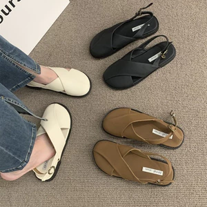 Baotou Dép Nữ Mùa Hè Phong Cách Mới Pháp Retro Mori Phong Cách Cổ Tích Phong Cách Cổ Tích Giày Đế Bằng La Mã Hợp Thời Trang26040109