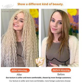 Tóc giả boho xoăn gợn sóng sâu, chất liệu tổng hợp, phù hợp tạo kiểu tóc xoăn và gợn sóng