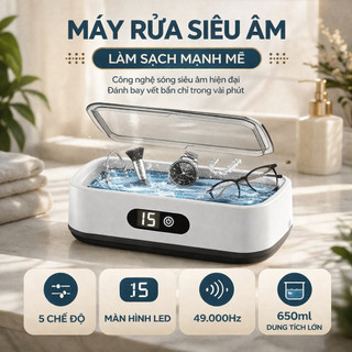 Máy rửa siêu âm máy làm sạch siêu âm máy vệ sinh siêu âm máy rửa trang sức máy rửa kính mắt, tần số 49000Hz làm sạch mạn