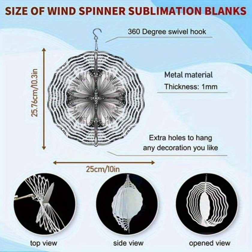 CIFbuy Mandala Chuông Gió Spinner Cho Sân Vườn Sân Trong Nhà Ngoài Trời Tất Cả Các Mùa Trang Trí Kim Loại Vẽ Tay Xoay Quà Tặng