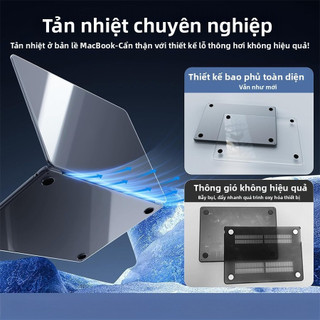 Ốp macbook Pro Air M4 M3 M2 Ốp lưng pha lê WOLDONE ULTRA THIN cho M1 2016-2025 Vỏ nhựa cứng
