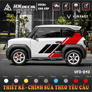 Tem dán xe VF3 - Decal dán xe VF3 MẪU TEM THỂ THAO CÁ TÍNH . 1 bộ dán 2 bên ( mẫu VF3 - 43 )