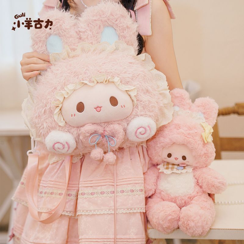 Ba lô búp bê sang trọng hình thỏ dễ thương - Túi đeo chéo mặt lớn Lolita cho mùa hè