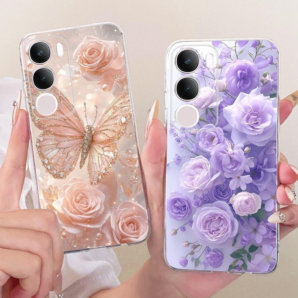 Ốp Họa Tiết Nơ Hoa Bướm Cho Vivo Y19s Pro VivoY19s 4G Ốp lưng Silicon Mềm Trong Suốt Cho Vivo Y29 5G V2419