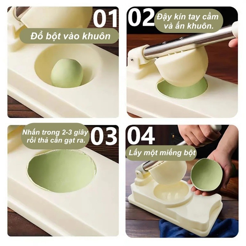 Khuôn Ép Bột Đa Năng - Ép Nhanh Vỏ Bánh Bao, Há Cảo, Hoành Thánh, Bánh Trung Thu,Dụng Cụ Nhà Bếp Tiện Lợi
