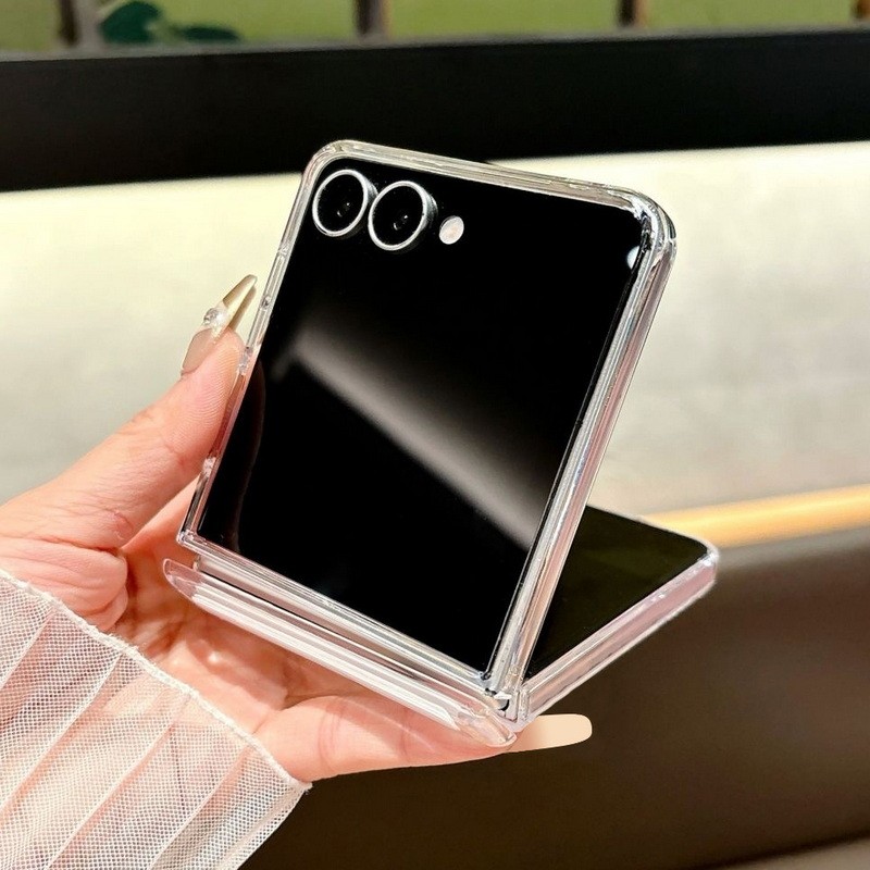 Ốp Điện Thoại Trong Suốt Từ Tính Cho Samsung Galaxy Z Flip 7 7FE Flip 6 Flip 5 Cho Sạc Không Dây Gấp Bìa Cứng