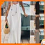 Váy maxi cami hở lưng với dây buộc lưng - Vải bền bỉ, phù hợp đi biển