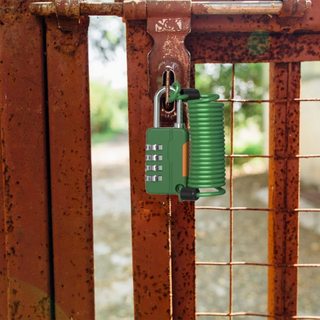 Khóa mật mã dây cáp thép 4 số dây lò xo tiện du lịch, Ổ khóa mật khẩu, Dây lò xo, 4 số, Dây cáp thép, Chống trộm