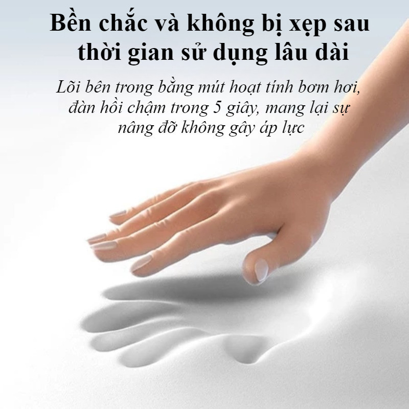 Gối Úp Mặt Công Thái Học Cao Su Non Cao Cấp - Chất Liệu Nhung Nhám Mềm Mịn, Thiết Kế Thoáng Khí
