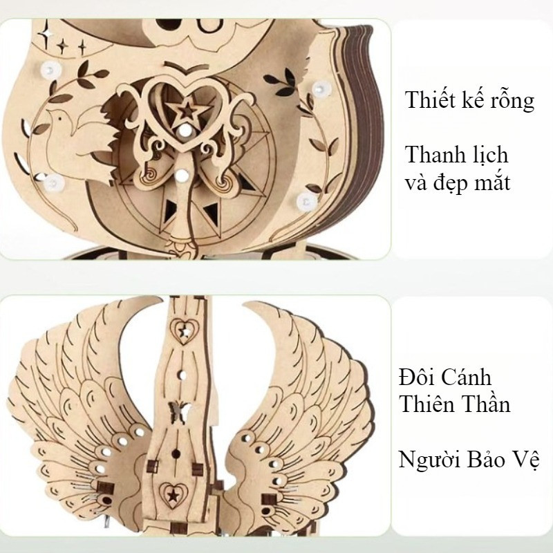 Hộp Nhạc Cello Gỗ Lắp Ráp 3D - Mô Hình Trang Trí Nhà Đẹp, Quà Tặng Sang Trọng & Độc Đáo
