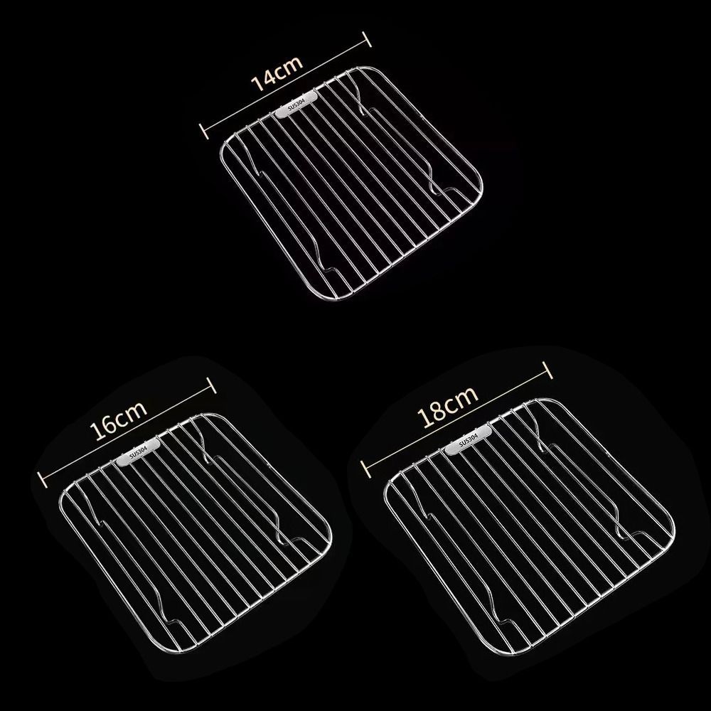 Giá hấp nồi chiên không dầu CATIYAHA, vỉ nướng tròn/vuông dày, inox 304 có chân, dùng cho lò nướng và nồi hấp tại nhà