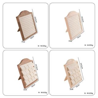 Giá đỡ trưng bày trang sức HIGHVIEWLS, Dụng cụ trưng bày bông tai bằng nhung dọc, Khay đựng đồ trang sức nhiều lớp bằng gỗ nguyên khối Prmeium Đạo cụ phát sóng trực tiếp
