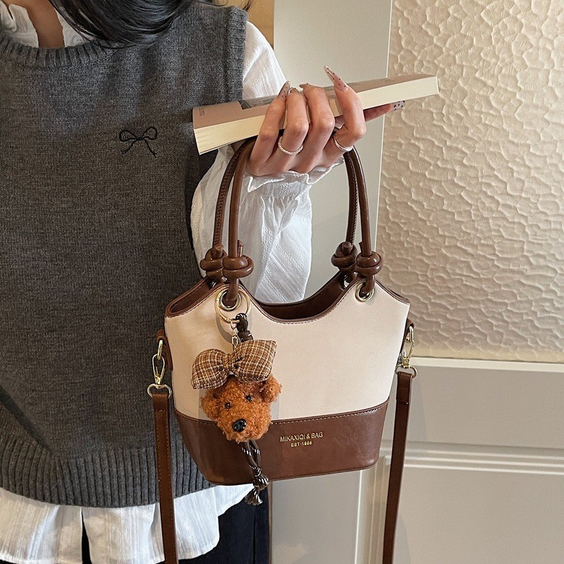 ANCO Túi xách nữ Giỏ rau củ phiên bản Hàn Quốc Màu sắc phù hợp với thời trang Retro Ánh sáng sang trọng Túi xách nữ đi lại tinh tế
