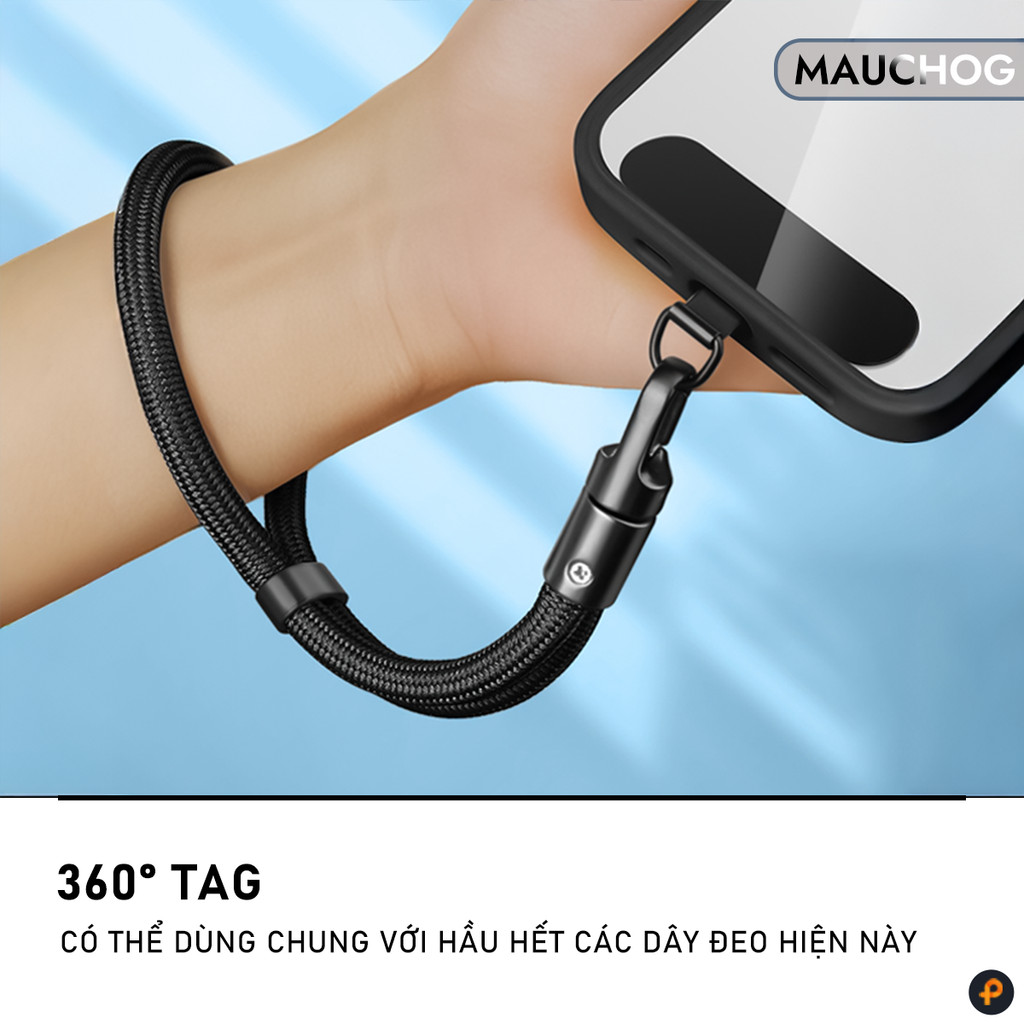 Tag Hợp Kim Mỏng Siêu Bền Xoay 360 Độ Cho Dây Đeo Điện Thoại