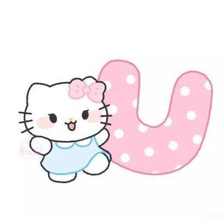 2 Kitty Móc Khóa Chữ Cái Dễ Thương Mica 2 Mặt In Theo Yêu Cầu Thiết Kế Độc Đáo