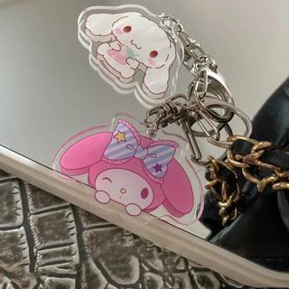 Set Cute Keychain Anime Kawaii Girls Keychain Kuromi Cinnamoroll My Melody Bag Accessorie Backpack Couple Pendant Gifts