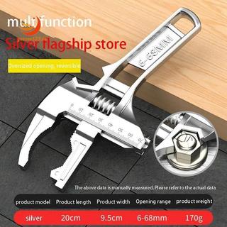 [gaozuo523.vn] Cờ lê bồn rửa có thể đảo ngược với cờ lê mở hàm 6-68mm Bạc có thể điều chỉnh 6-68mm