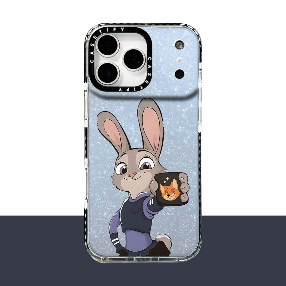 Ốp Điện Thoại Mềm Long Lanh Cặp Đôi Thỏ Cáo Cho iPhone 17 Pro Max 16 Plus 15 14 13 12 11 Vỏ Bảo Vệ Chống Sốc