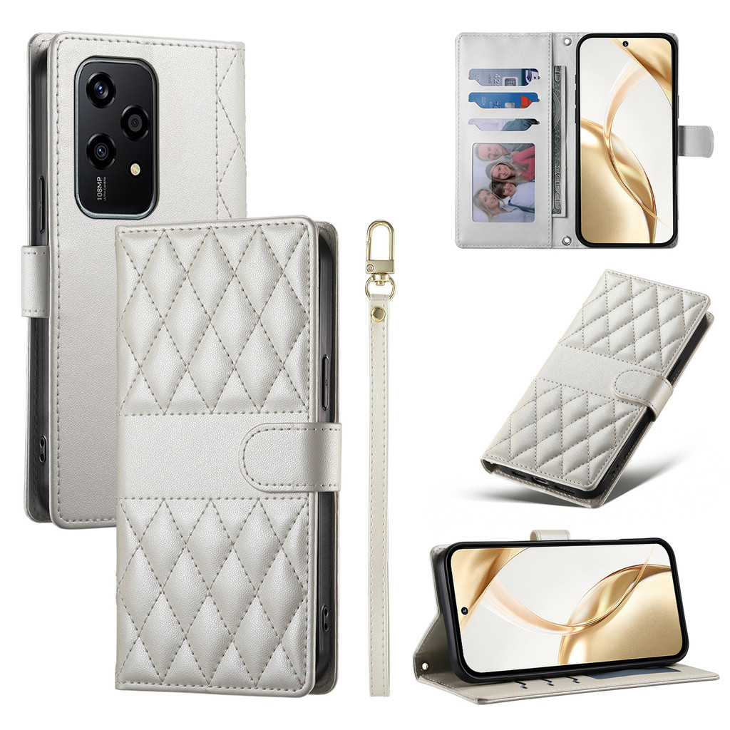Bao Da Lật Dành Cho Samsung Galaxy A37 A57 A17 A06 A07 A16 A26 A36 A56 A05 A05s A15 A25 A35 A55 A54 5G Sang Trọng PU Bao Từ Ví Có Khe Cắm Thẻ Vỏ TPU Mềm Dây Đeo Tay