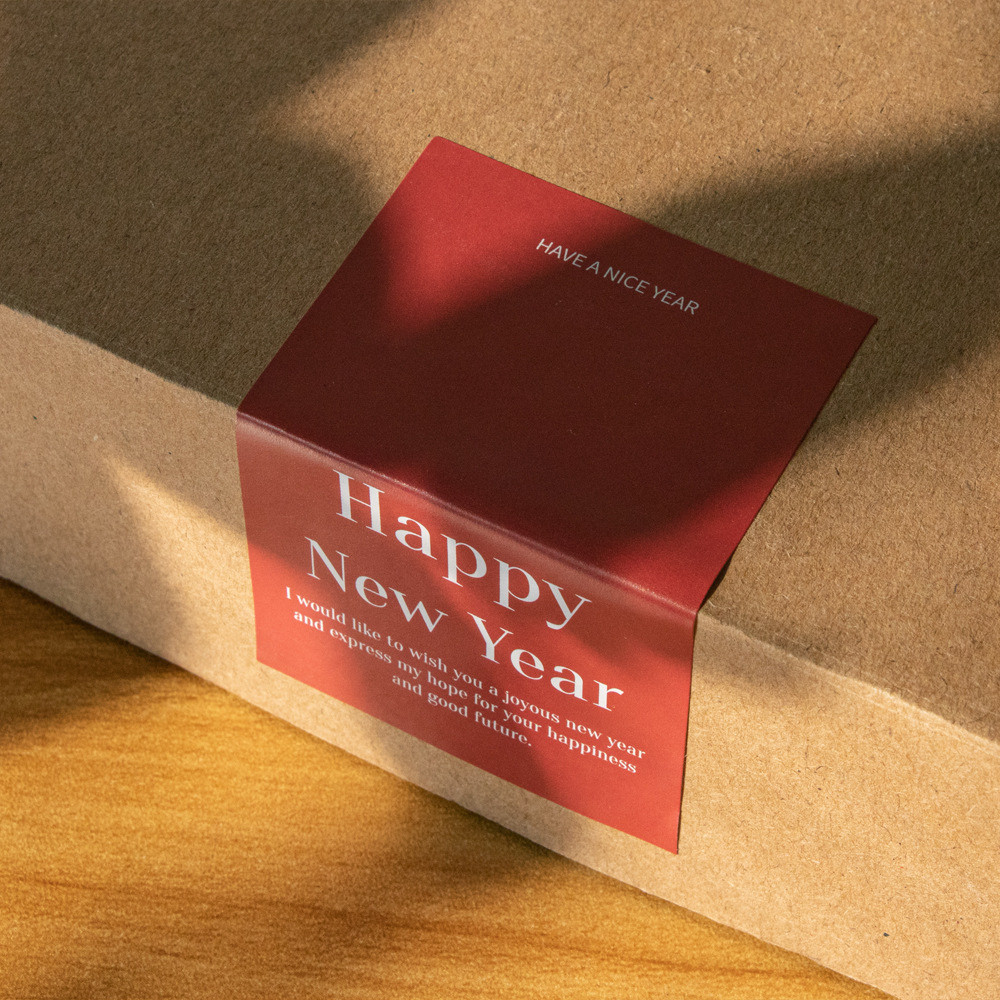 Tem dán 50 tờ Happy New Year TE79 Sticker nhãn dán hộp, túi quà chúc mừng năm mới