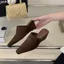 TT Phong Cách Hàn Quốc Dép Ngón Chân Vuông Nữ Nêm Gót Trượt Tăng Chiều Cao Mules Nửa Dép