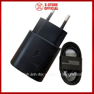 Sạc nhanh 25W cho Samsung, combo củ cáp Type C to C, sạc siêu nhanh cho Note 20, sạc nhanh 25W - CSSS25W+CB