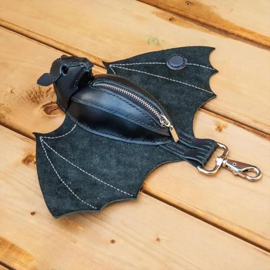 Ví Đựng Tiền Xu Da PU Gothic Hình Bát Ví Móc Khóa Thay Đổi Ví Có Đôi Cánh Có Thể Gập Lại Thực Tế Bát Quà Tặng saixit2vn